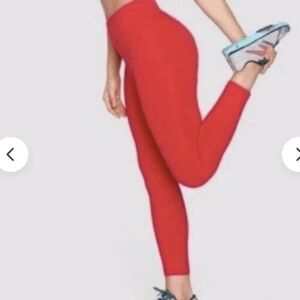 Outdoor Voices Red/Pink Tech Sweat Core 7/8 Mid Rise Leggings Size Medium